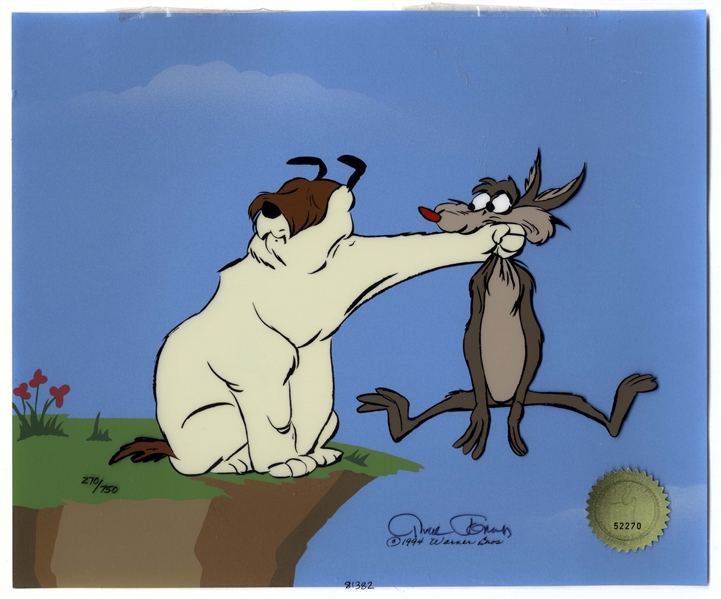 Chuck Jones Signed Limited Edition Cel of the Beloved Pair, Ralph Wolf and Sam Sheepdog